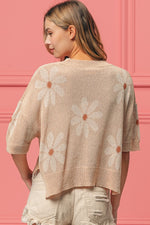 Load image into Gallery viewer, BiBi Floral Pattern Slit Sweater
