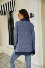 Load image into Gallery viewer, Heathered Slit High-Low Long Sleeve Top
