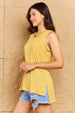 Load image into Gallery viewer, Doublju Talk To Me Full Size Striped Sleeveless V-Neck Top
