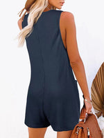 Load image into Gallery viewer, Full Size Pocketed Scoop Neck Sleeveless Romper
