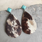 Load image into Gallery viewer, Artificial Turquoise Teardrop Earrings
