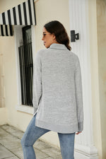 Load image into Gallery viewer, Heathered Slit High-Low Long Sleeve Top
