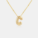 Load image into Gallery viewer, Gold-Plated Bubble Initial Necklace
