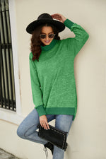 Load image into Gallery viewer, Heathered Slit High-Low Long Sleeve Top
