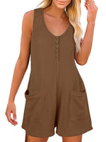 Load image into Gallery viewer, Full Size Pocketed Scoop Neck Sleeveless Romper
