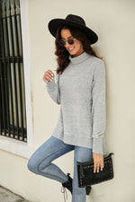 Load image into Gallery viewer, Heathered Slit High-Low Long Sleeve Top
