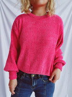 Load image into Gallery viewer, Round Neck Dropped Shoulder Long Sleeve Sweater
