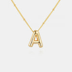 Load image into Gallery viewer, Gold-Plated Bubble Initial Necklace
