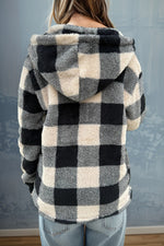 Load image into Gallery viewer, Double Take Plaid Long Sleeve Hooded Coat
