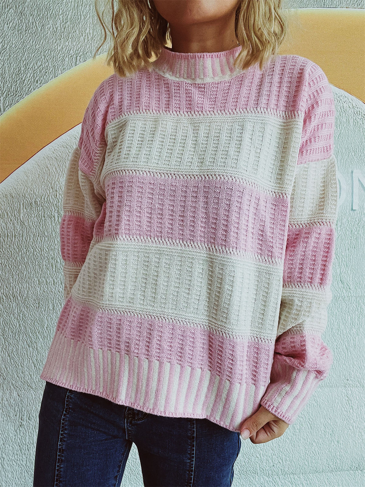 Contrast Striped Sweater