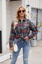 Load image into Gallery viewer, Plaid Button Up Long Sleeve Shirt
