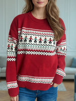 Load image into Gallery viewer, Contrast Round Neck Dropped Shoulder Sweater
