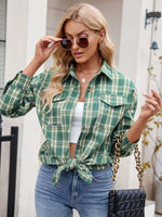 Load image into Gallery viewer, Plaid Button Up Long Sleeve Shirt
