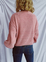 Load image into Gallery viewer, Round Neck Dropped Shoulder Long Sleeve Sweater
