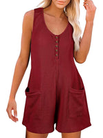 Load image into Gallery viewer, Full Size Pocketed Scoop Neck Sleeveless Romper
