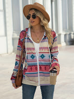 Load image into Gallery viewer, Aztec Zip Up Hooded Jacket
