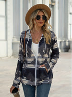 Load image into Gallery viewer, Aztec Zip Up Hooded Jacket
