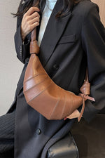 Load image into Gallery viewer, Zenana Vegan Leather Croissant Crossbody Bag
