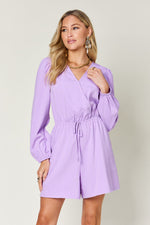 Load image into Gallery viewer, Double Take Full Size Drawstring Long Sleeve Romper
