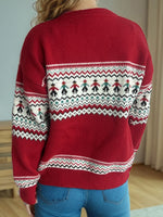 Load image into Gallery viewer, Contrast Round Neck Dropped Shoulder Sweater
