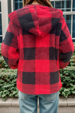 Load image into Gallery viewer, Double Take Plaid Long Sleeve Hooded Coat
