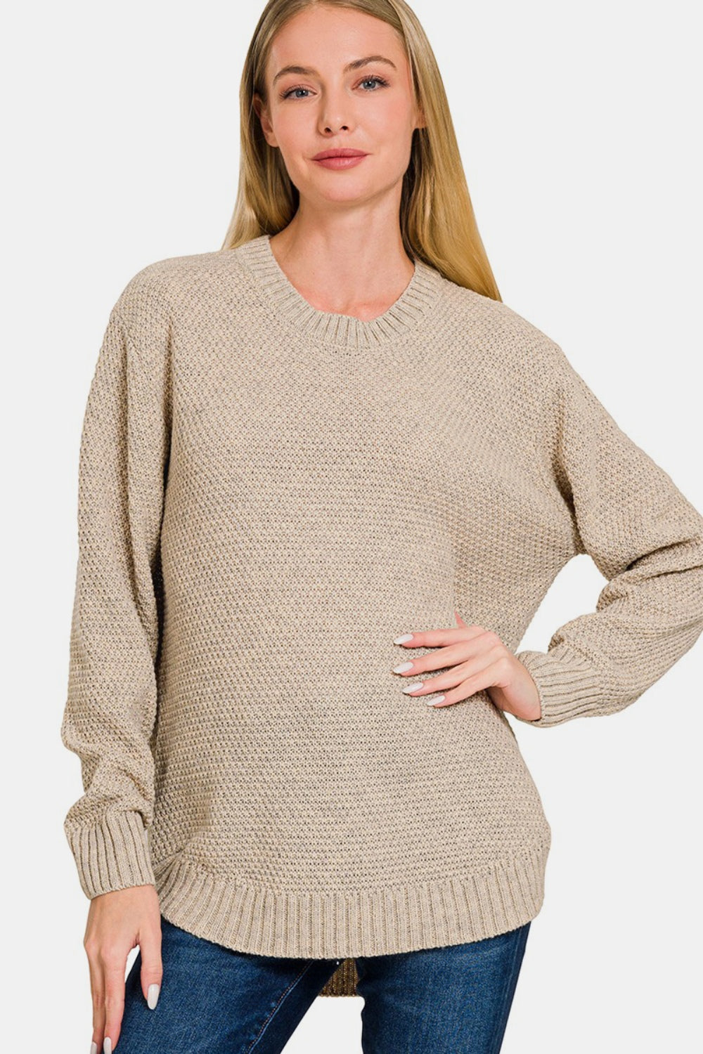 Curved Hem Sweater