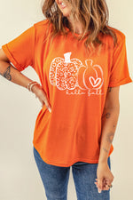 Load image into Gallery viewer, HELLO FALL Pumpkin Graphic T-Shirt
