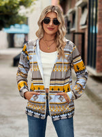 Load image into Gallery viewer, Aztec Zip Up Hooded Jacket
