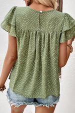 Load image into Gallery viewer, Printed Round Neck Puff Sleeve Blouse
