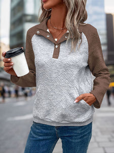 Contrast Textured Sweatshirt