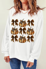 Load image into Gallery viewer, Pumpkin &amp; Bow Sweatshirt
