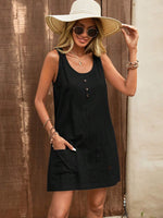 Load image into Gallery viewer, Decor Button Mini Tank Dress with Pockets
