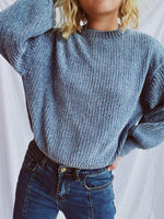 Load image into Gallery viewer, Round Neck Dropped Shoulder Long Sleeve Sweater
