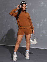 Load image into Gallery viewer, Long Sleeve Hoodie and Pocketed Shorts Set
