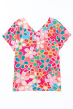 Load image into Gallery viewer, High-Low V-Neck Short Sleeve Blouse
