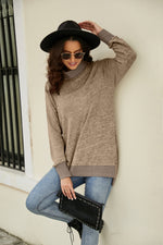 Load image into Gallery viewer, Heathered Slit High-Low Long Sleeve Top
