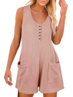 Load image into Gallery viewer, Full Size Pocketed Scoop Neck Sleeveless Romper
