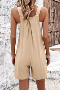 Square Neck Wide Strap Overalls