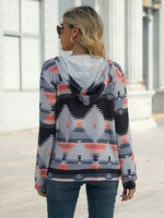 Load image into Gallery viewer, Aztec Zip Up Hooded Jacket
