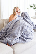 Load image into Gallery viewer, Clara Blanket Family Cuddle Size in Gray
