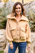 Load image into Gallery viewer, Oversized Collar Sherpa Jacket In Taupe
