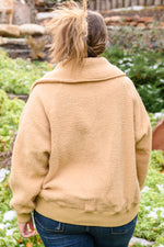 Load image into Gallery viewer, Oversized Collar Sherpa Jacket In Taupe
