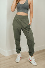 Load image into Gallery viewer, High Rise Joggers in Olive
